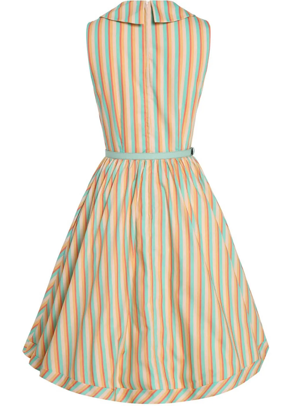 Dolly & Dotty Maverick Striped 50's Swing Dress Yellow