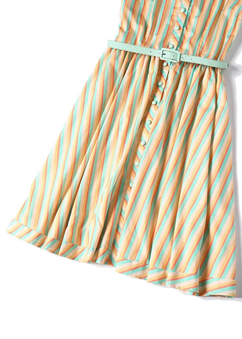 Dolly & Dotty Maverick Striped 50's Swing Dress Yellow
