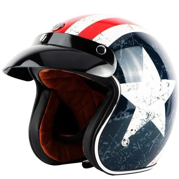 DOT Certified Retro Open Face Helmet – 4 Designs