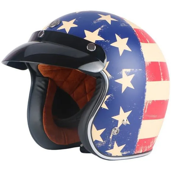 DOT Certified Retro Open Face Helmet – 4 Designs