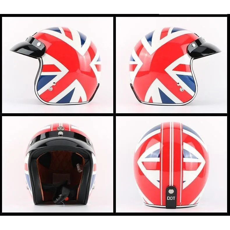 DOT Certified Retro Open Face Helmet – 4 Designs