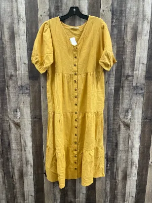 Dress Casual Midi By Cme In Yellow, Size: S