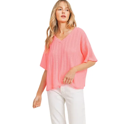 DROP SHOULDER V NECK TEE // FINAL SALE