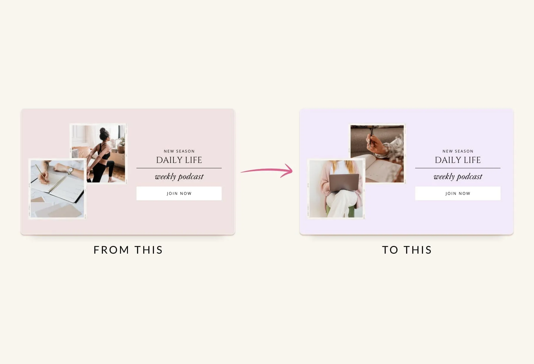 Dust Pink Facebook Group Covers Canva Templates