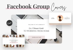 Dust Pink Facebook Group Covers Canva Templates