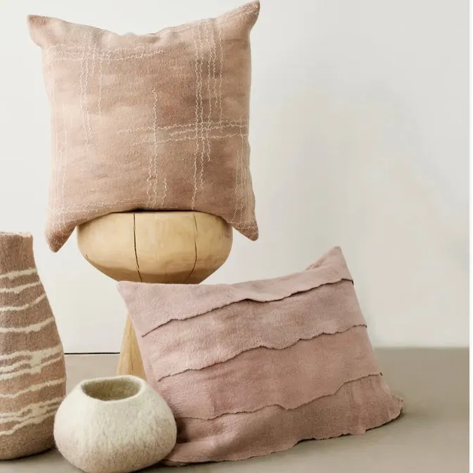 Dusty Rose Wool Pillow