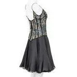EAVIS & BROWN 1990's Floral & Peacock Corset, Chiffon Skirt | Size M