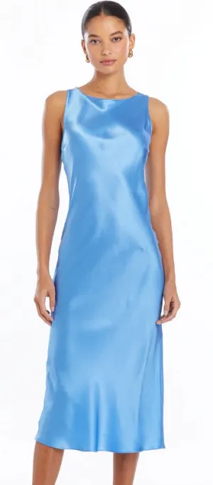 Elaine Silk Dress in Atlantic