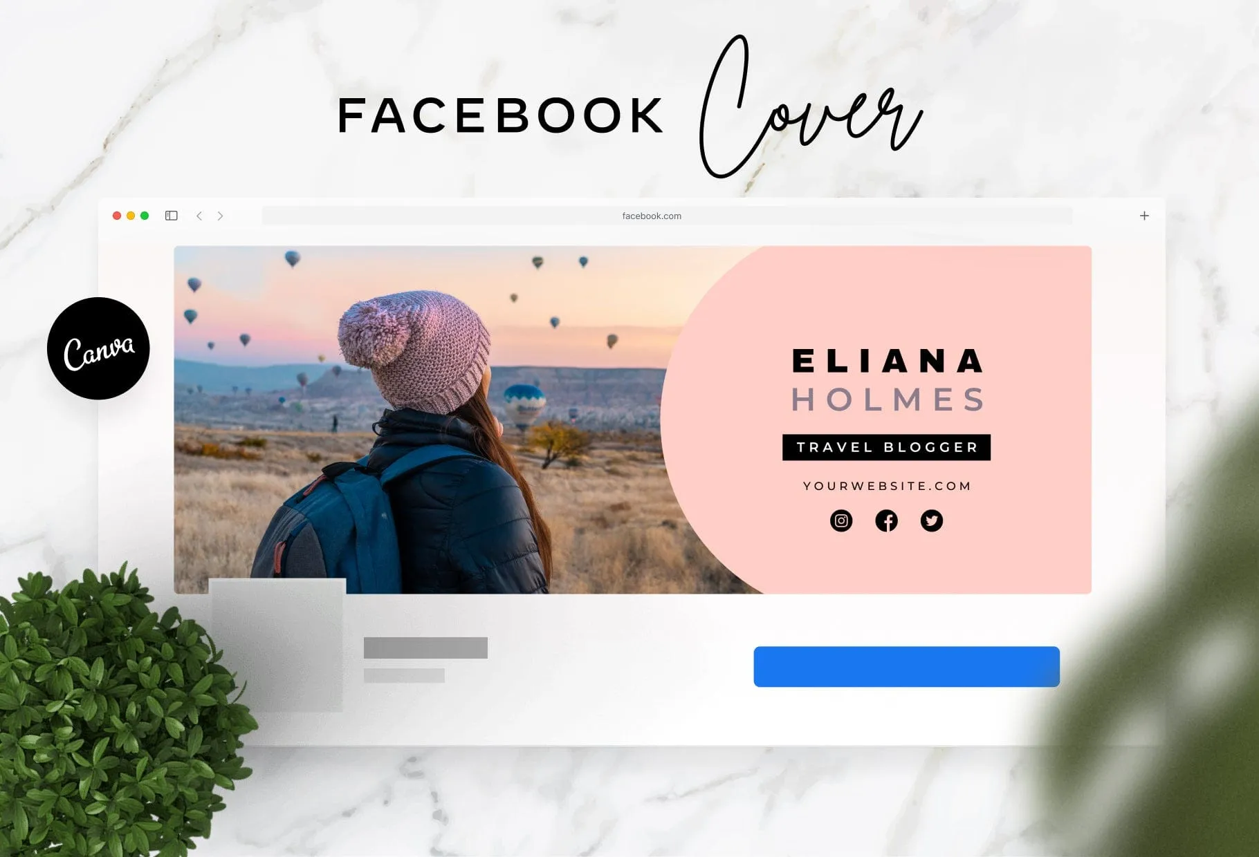 Eliana Facebook Cover Canva Template