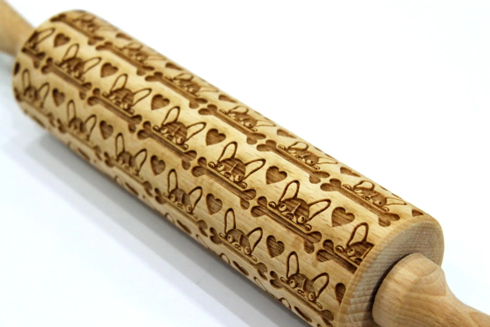 Embossing Engraved Rolling Pin FRENCH Bulldog BOSTON Terrier, Clay Stamp