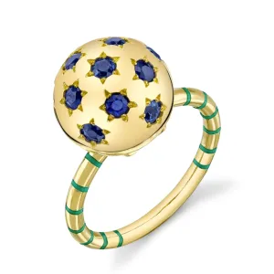 Ethel Ring with Striped Enamel Band