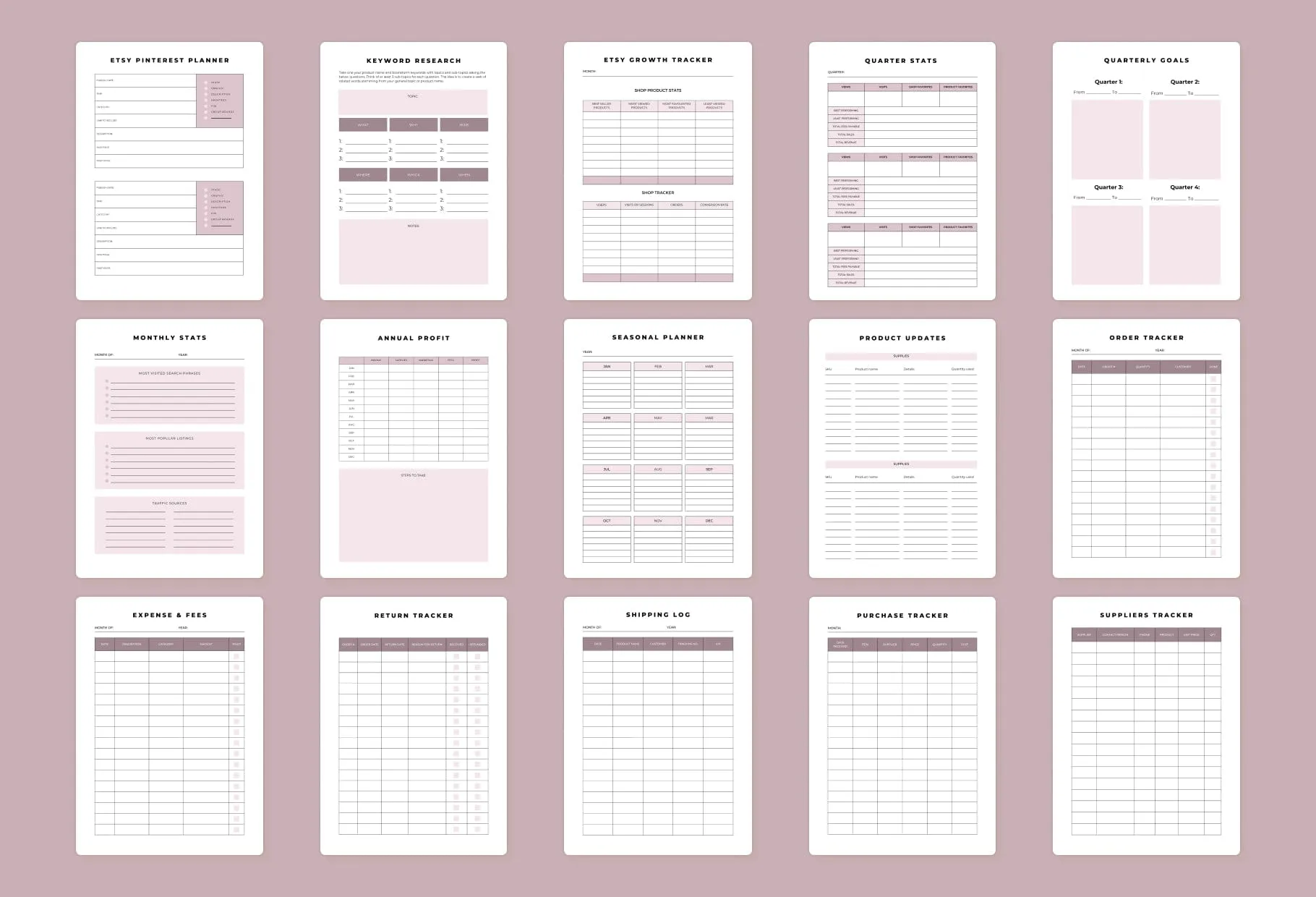 Etsy Shop Planner Canva Template
