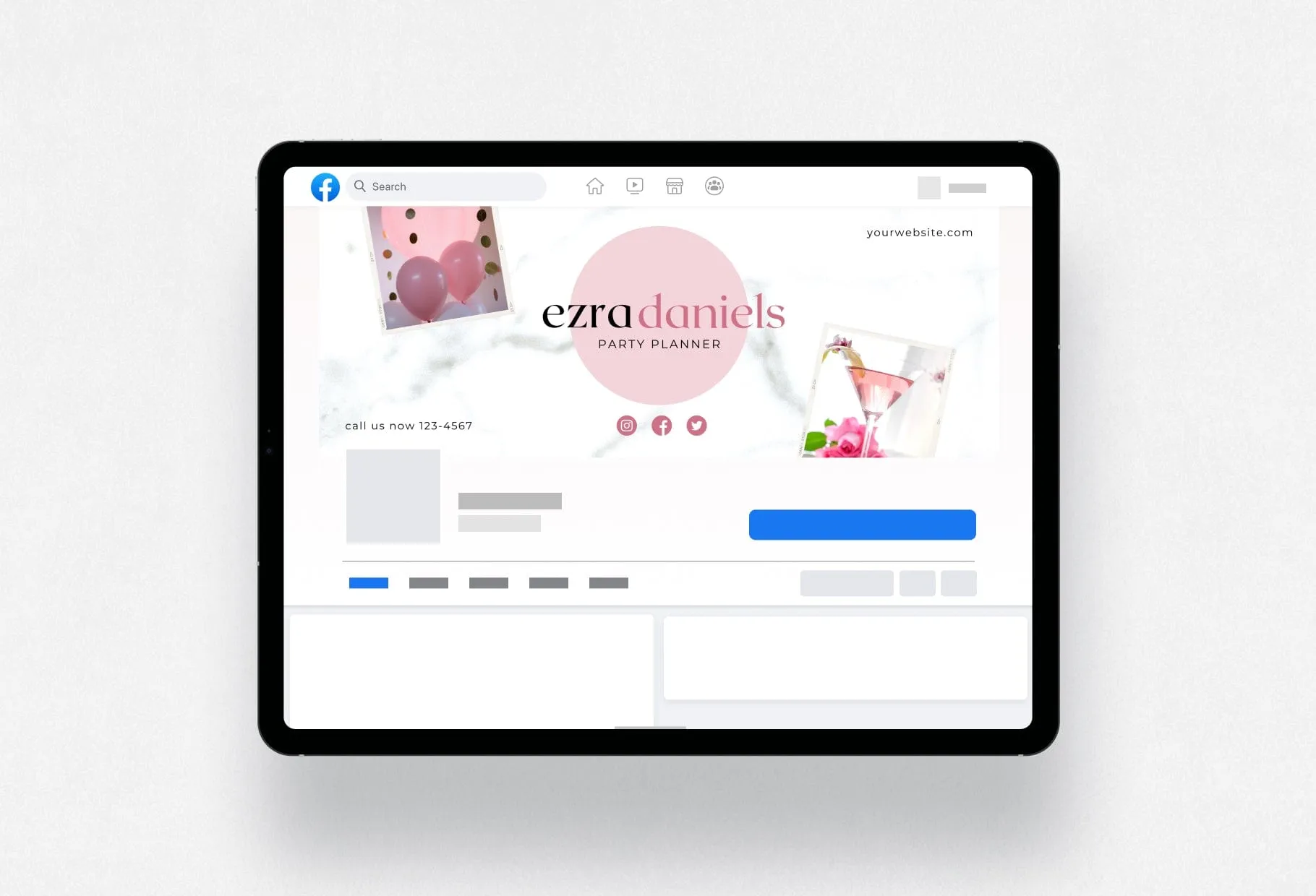 Ezra Facebook Cover Canva Template