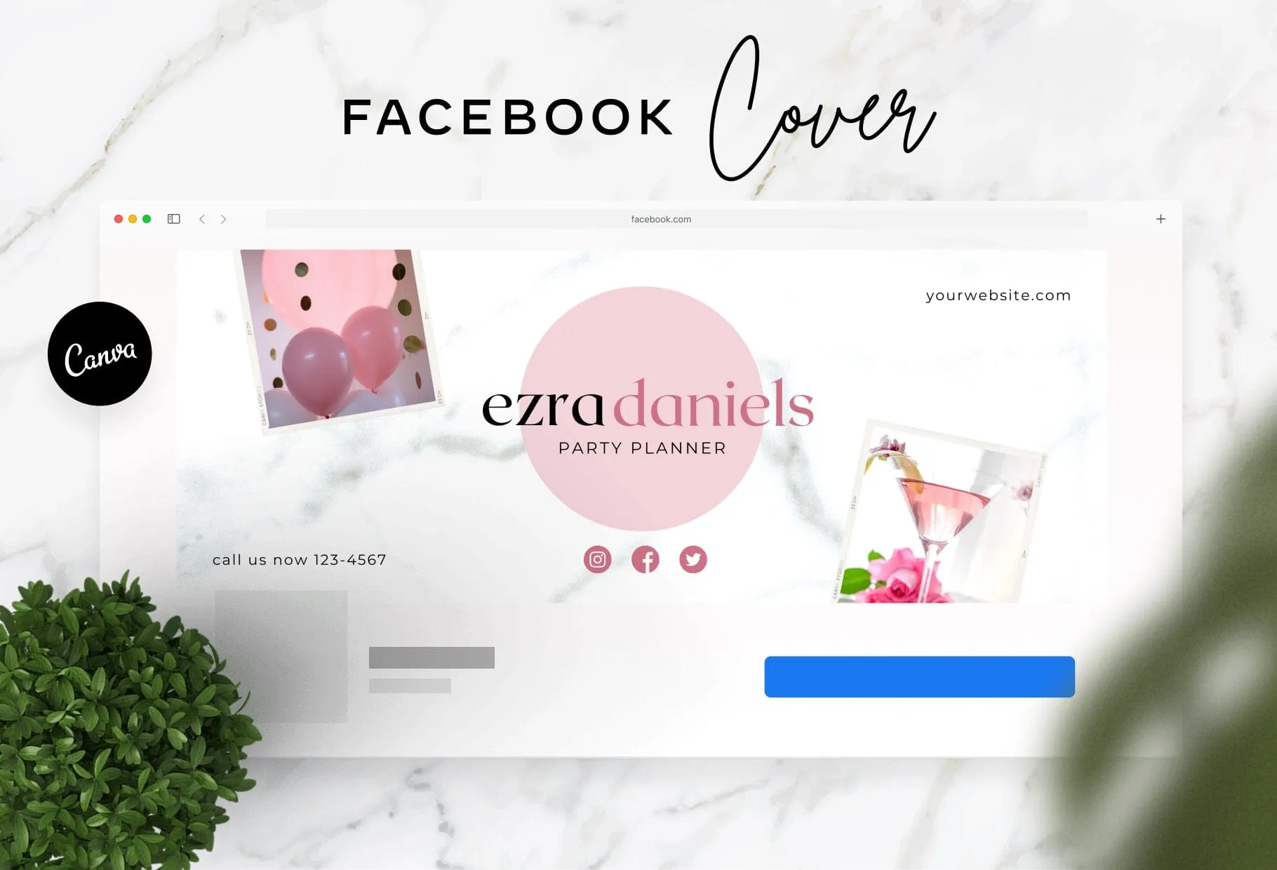 Ezra Facebook Cover Canva Template