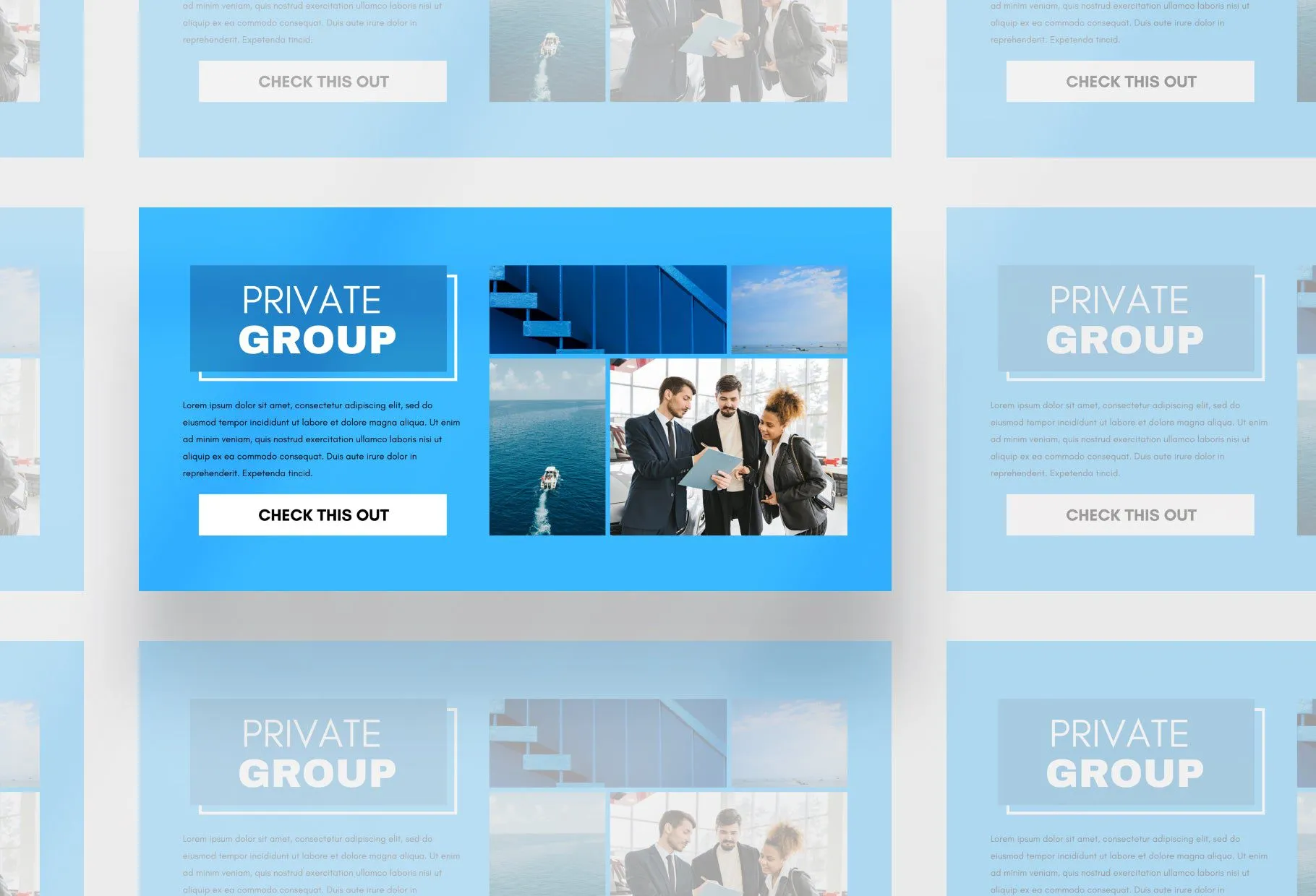 Facebook Group Banner Sky Blue Canva Templates