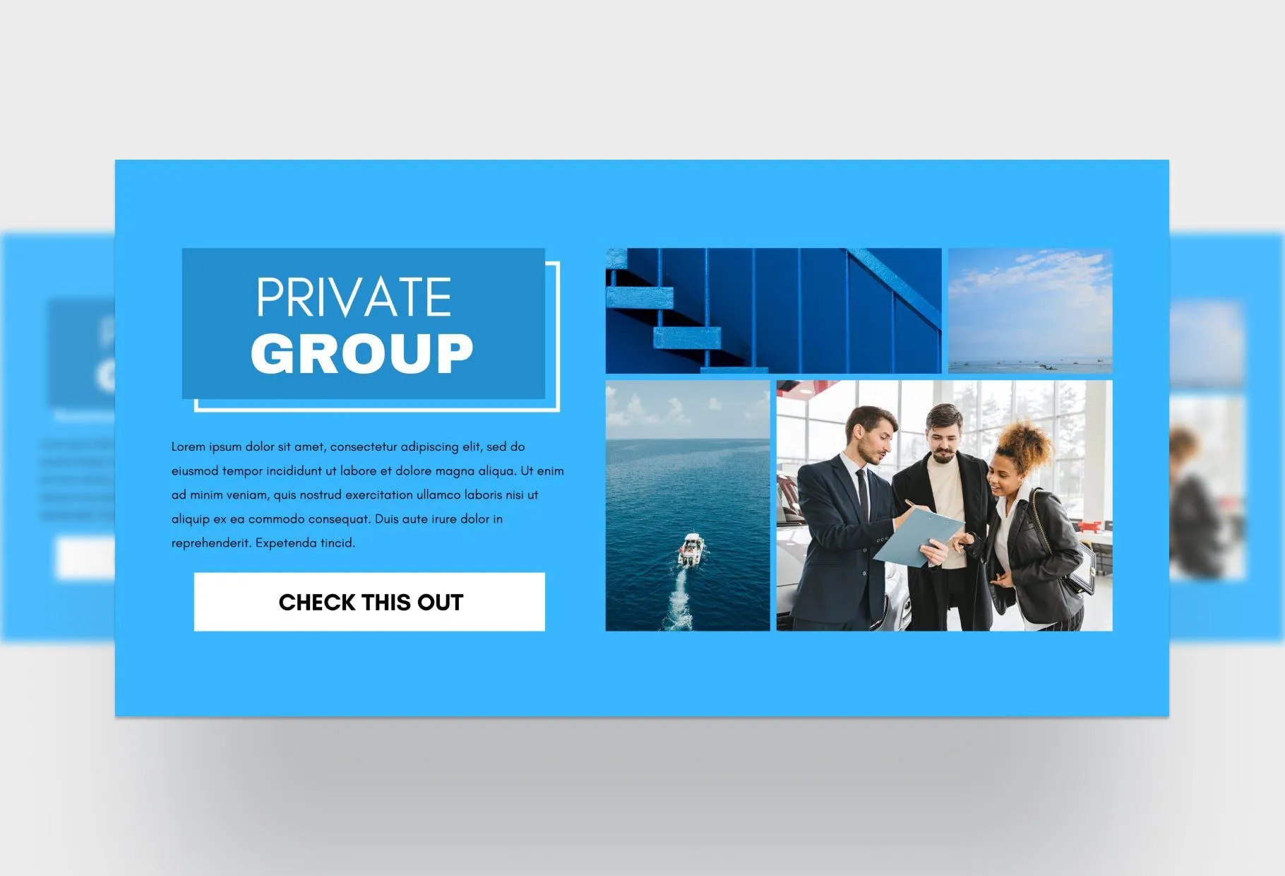 Facebook Group Banner Sky Blue Canva Templates