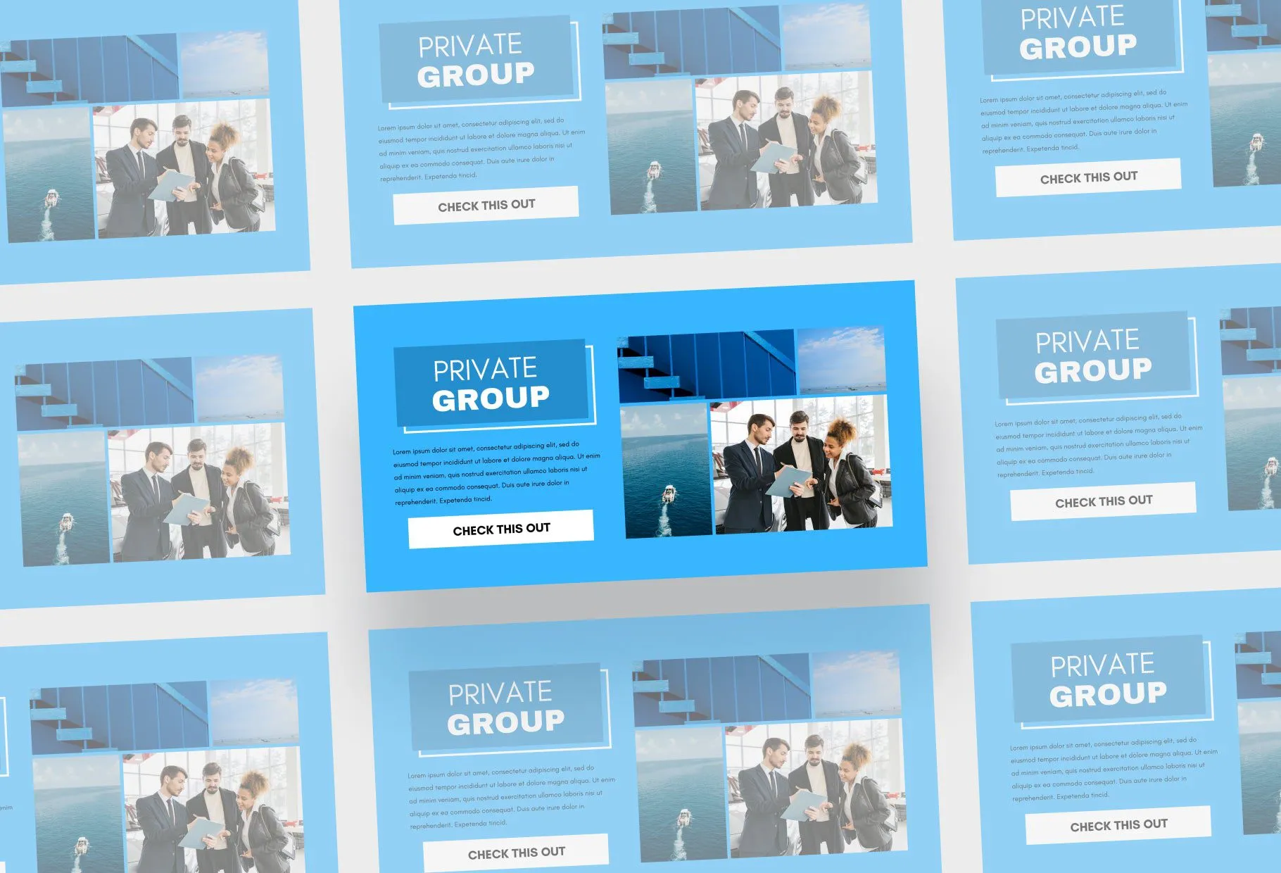 Facebook Group Banner Sky Blue Canva Templates