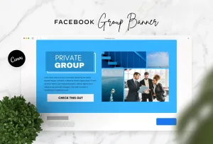 Facebook Group Banner Sky Blue Canva Templates