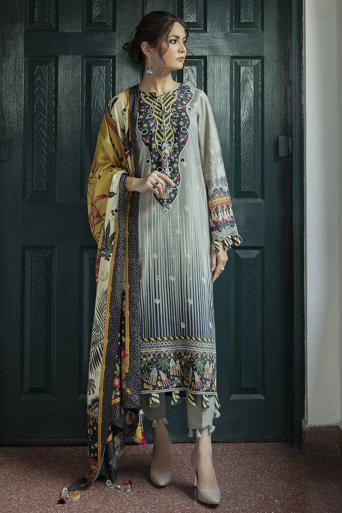 FAIRYLIGHTS | Jazmin Iris Winter Collection 2021 | Unstitched Embroidered Viscose Slub Khaddar Suit