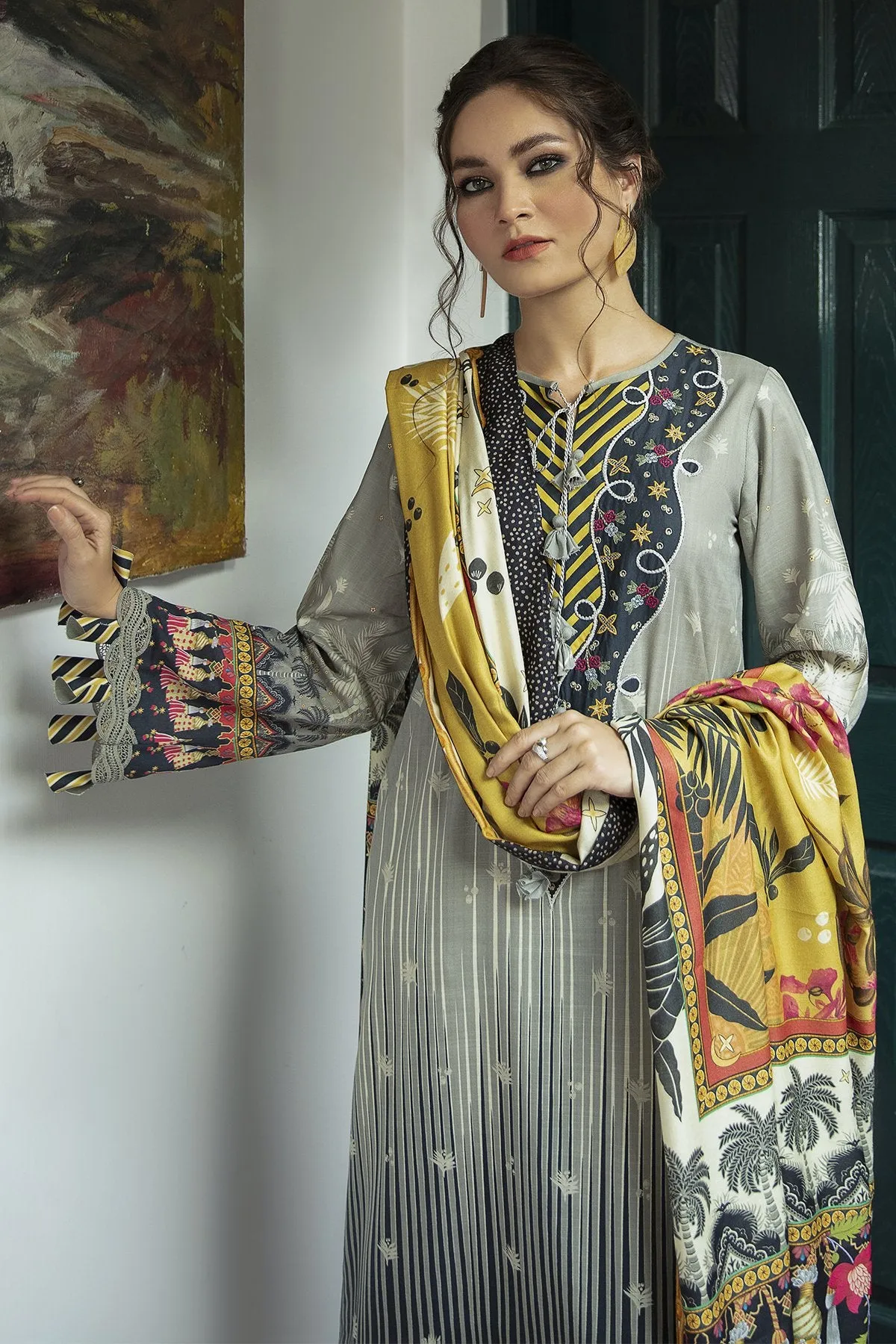 FAIRYLIGHTS | Jazmin Iris Winter Collection 2021 | Unstitched Embroidered Viscose Slub Khaddar Suit