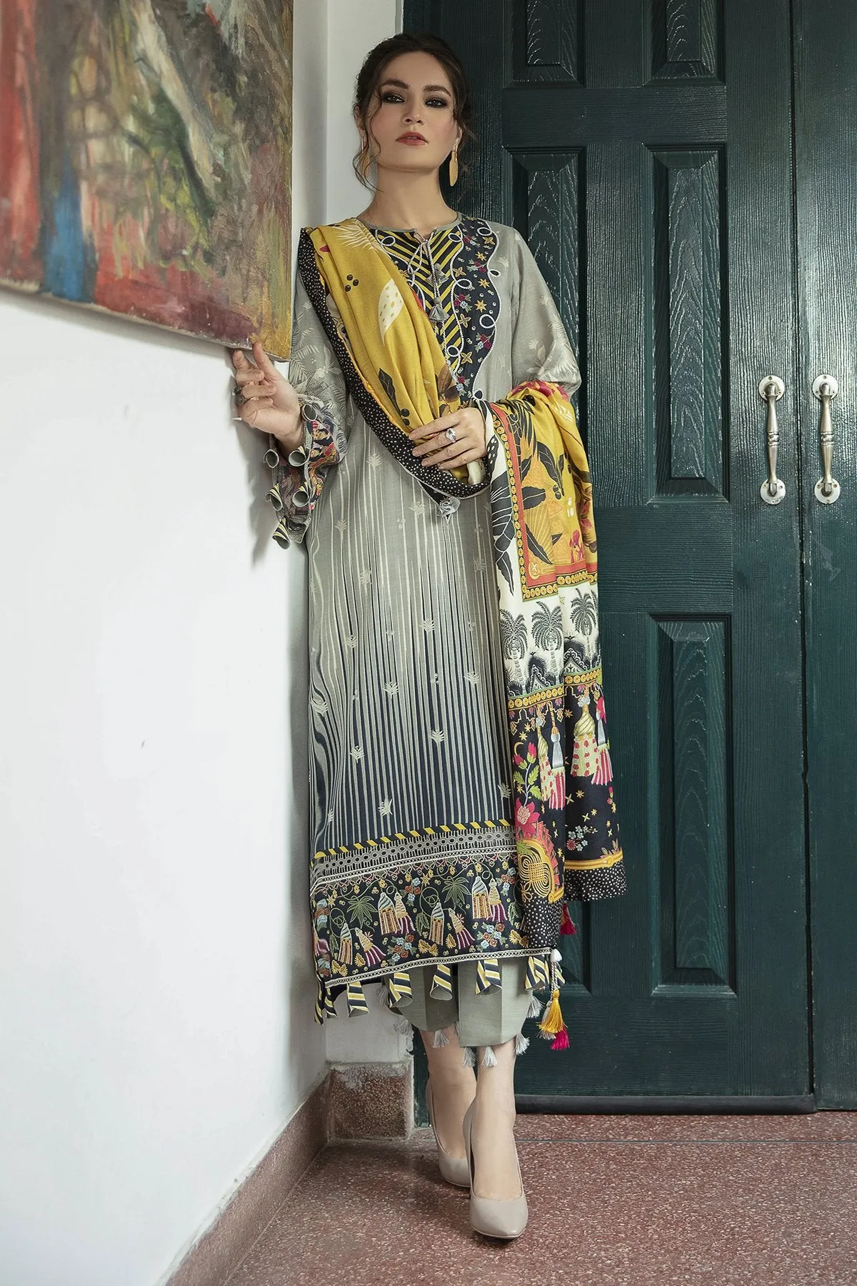 FAIRYLIGHTS | Jazmin Iris Winter Collection 2021 | Unstitched Embroidered Viscose Slub Khaddar Suit