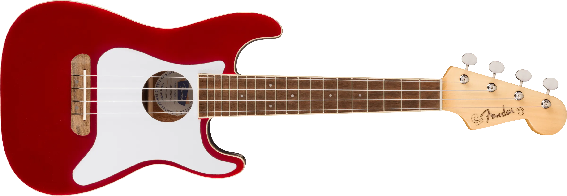 FENDER Fullerton Strat® Uke Walnut Fingerboard White Pickguard Candy Apple Red