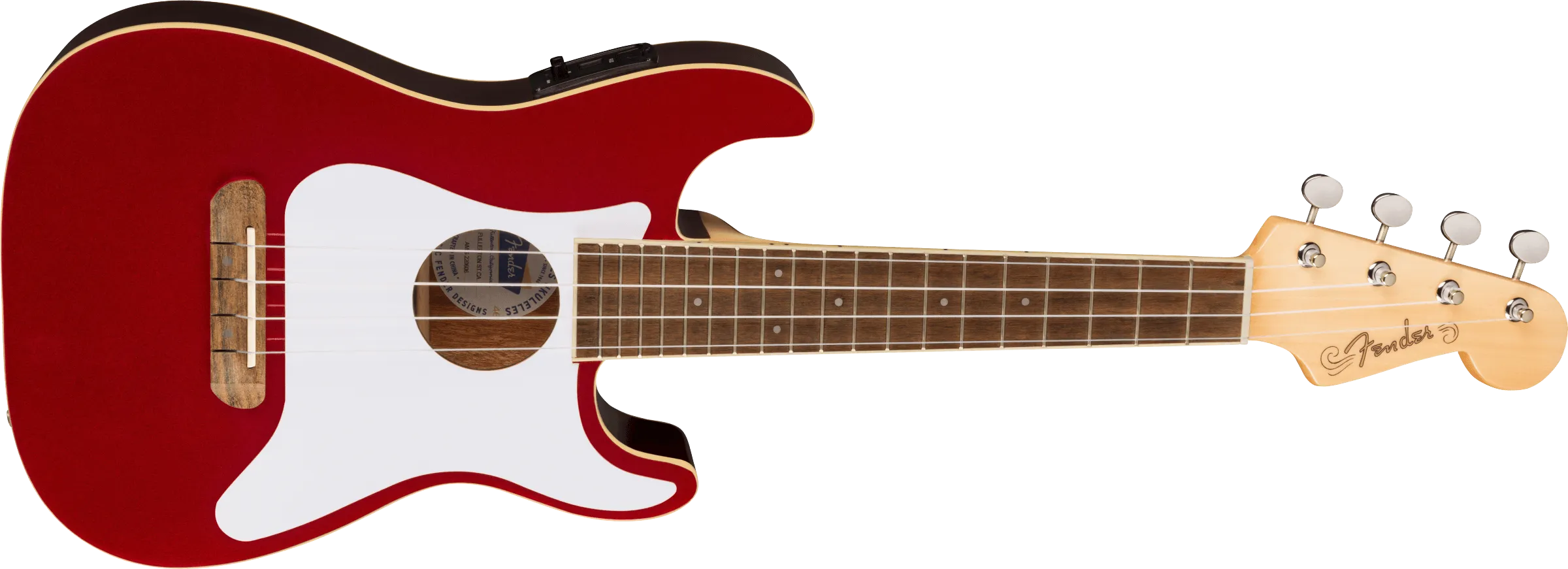 FENDER Fullerton Strat® Uke Walnut Fingerboard White Pickguard Candy Apple Red