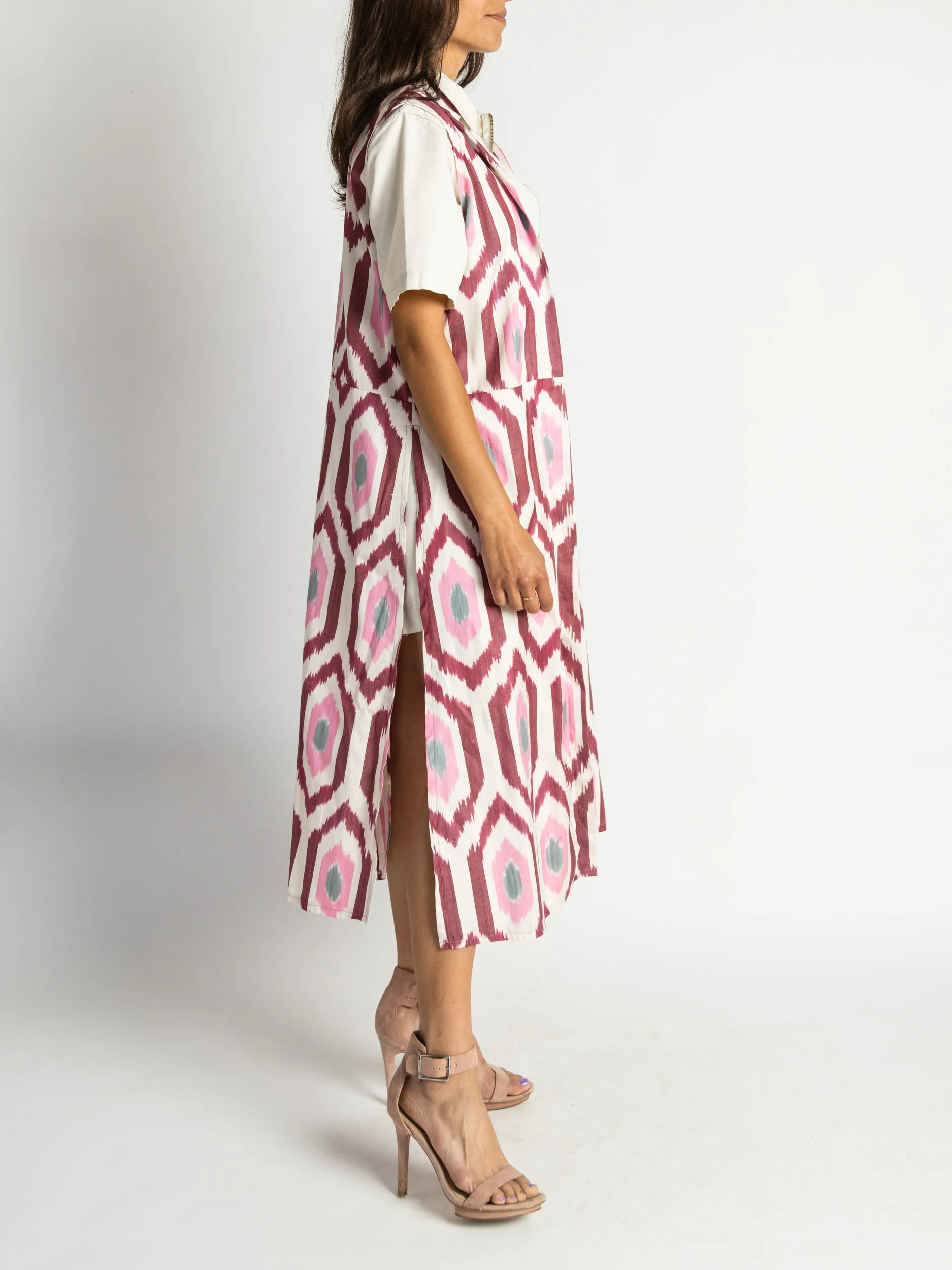 Fergana Sleeveless Silk Caftan Duster