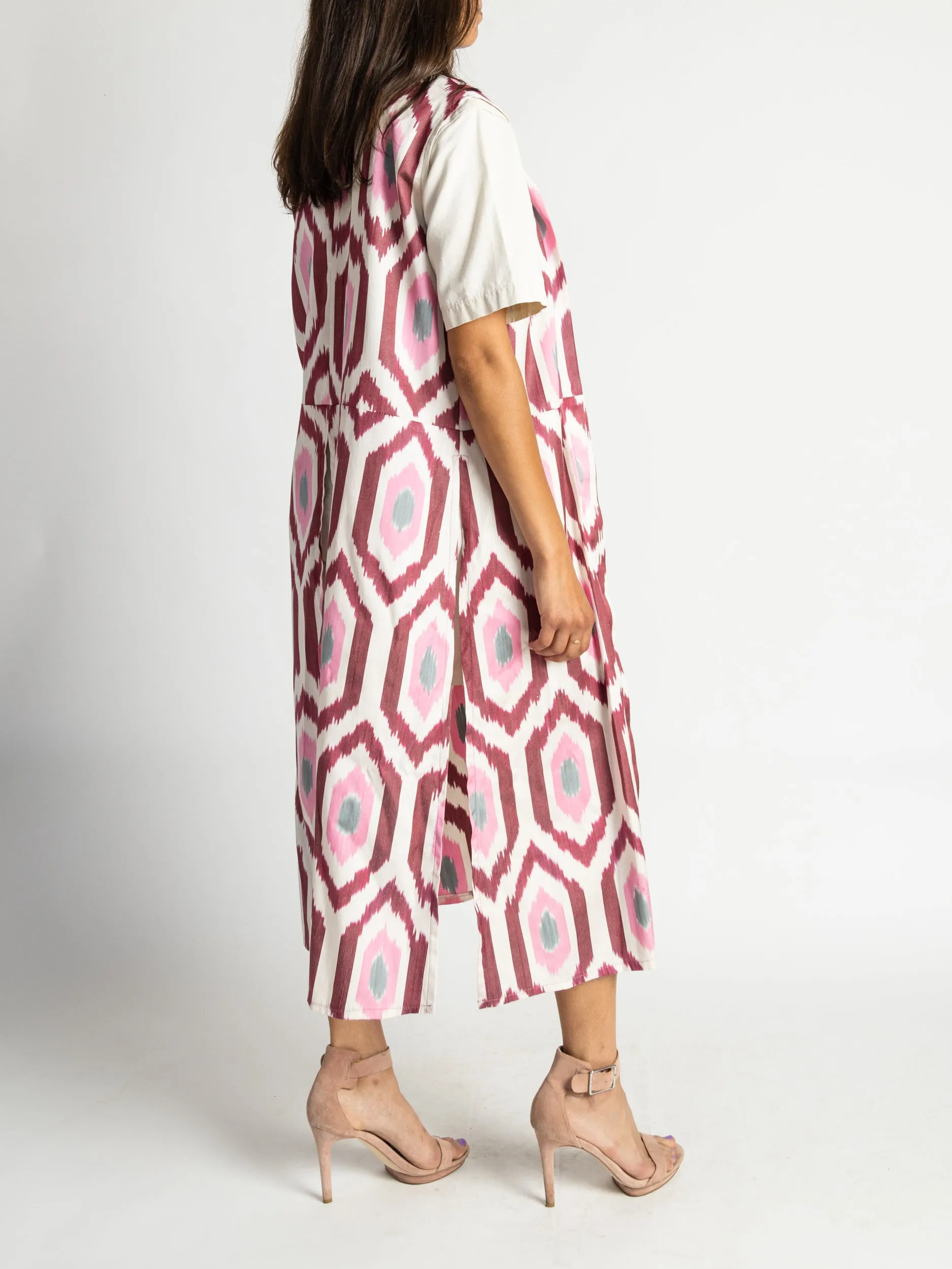 Fergana Sleeveless Silk Caftan Duster