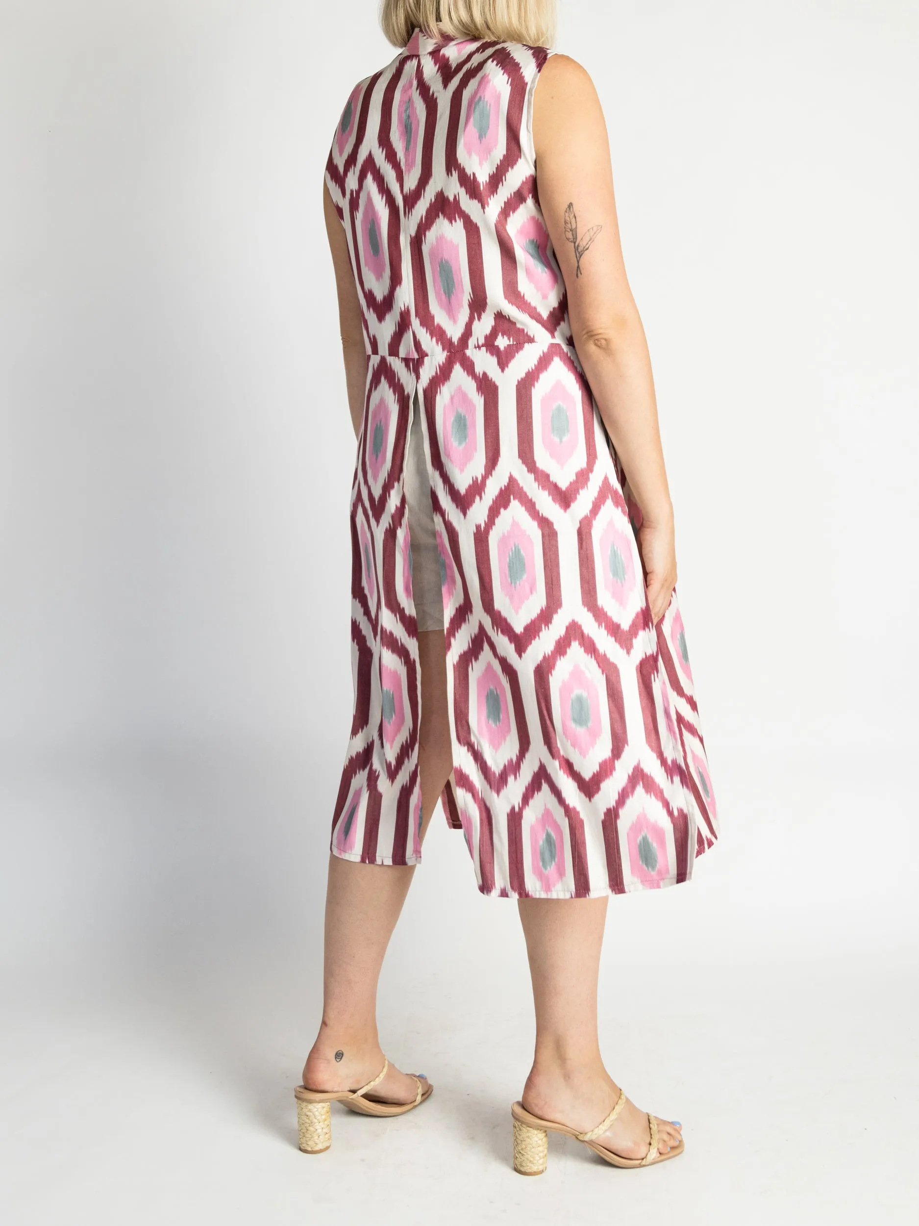 Fergana Sleeveless Silk Caftan Duster
