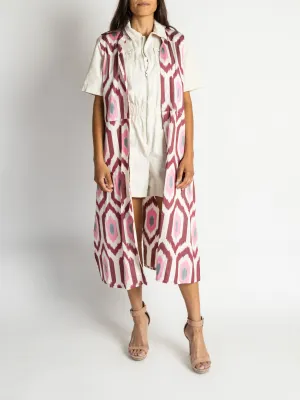 Fergana Sleeveless Silk Caftan Duster