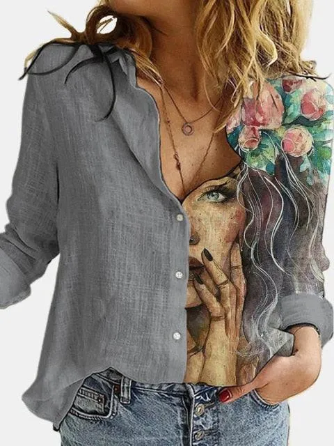 Floral Figure Printed Shirt