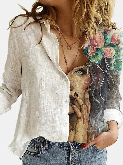 Floral Figure Printed Shirt