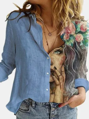 Floral Figure Printed Shirt