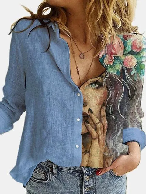 Floral Figure Printed Shirt