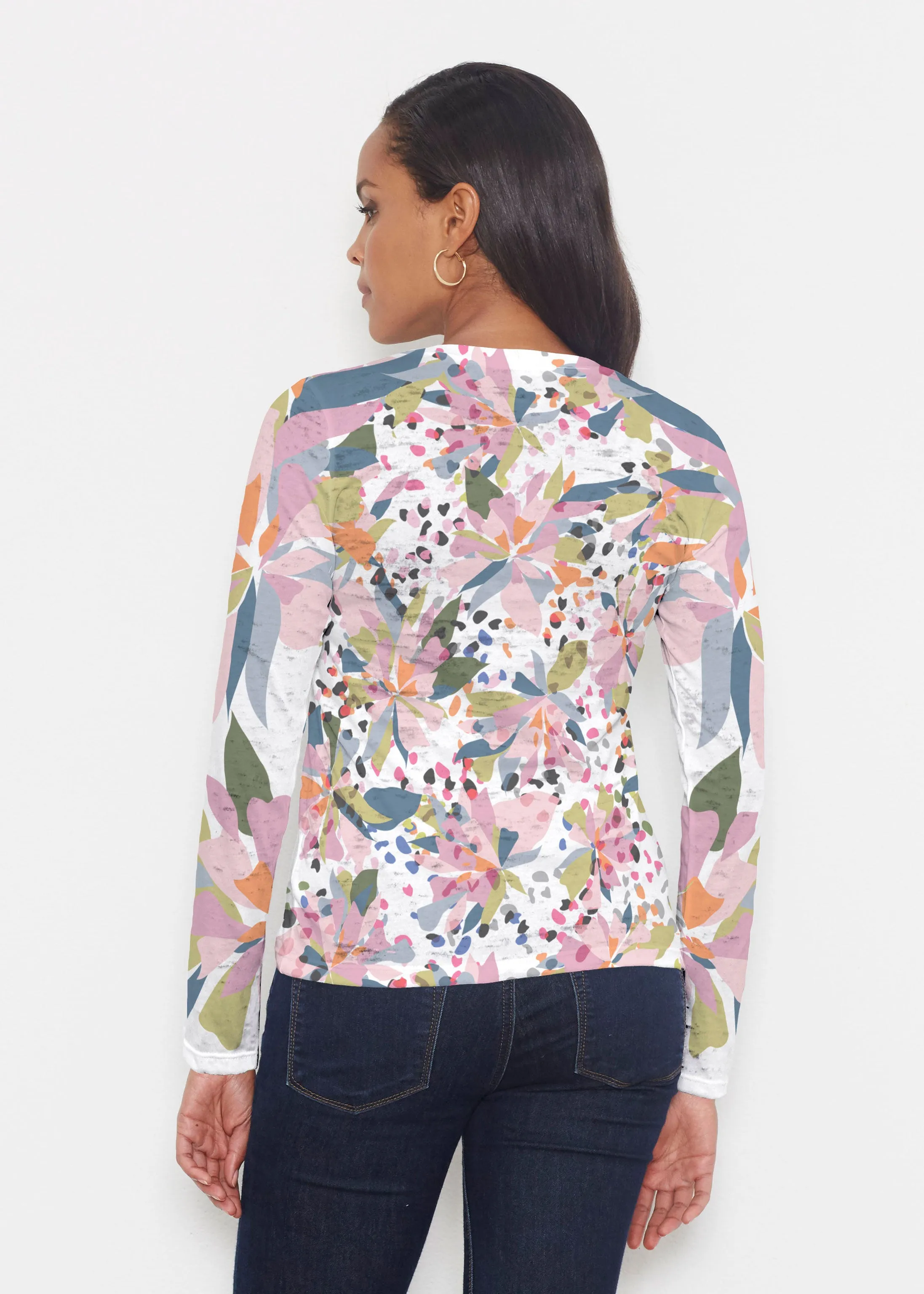 Floral Leopard (7810) ~ Signature Long Sleeve Crew Shirt