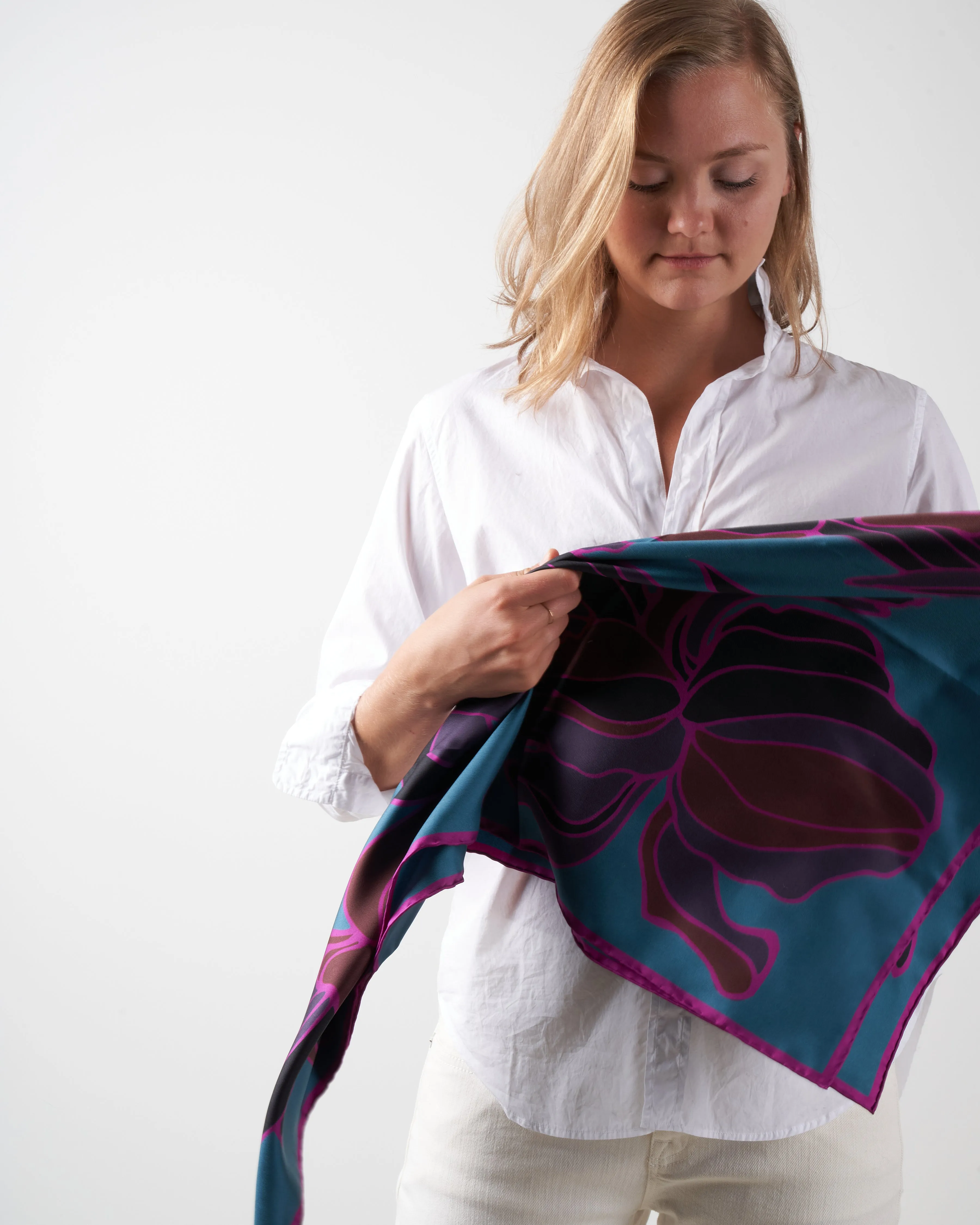 flounce scarf - petrol