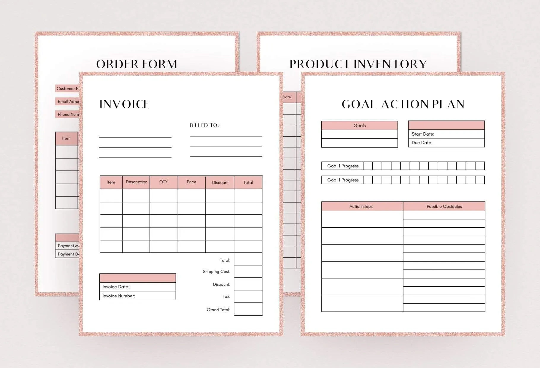 Form and Data Plan Printable and Editable Canva Planner Template