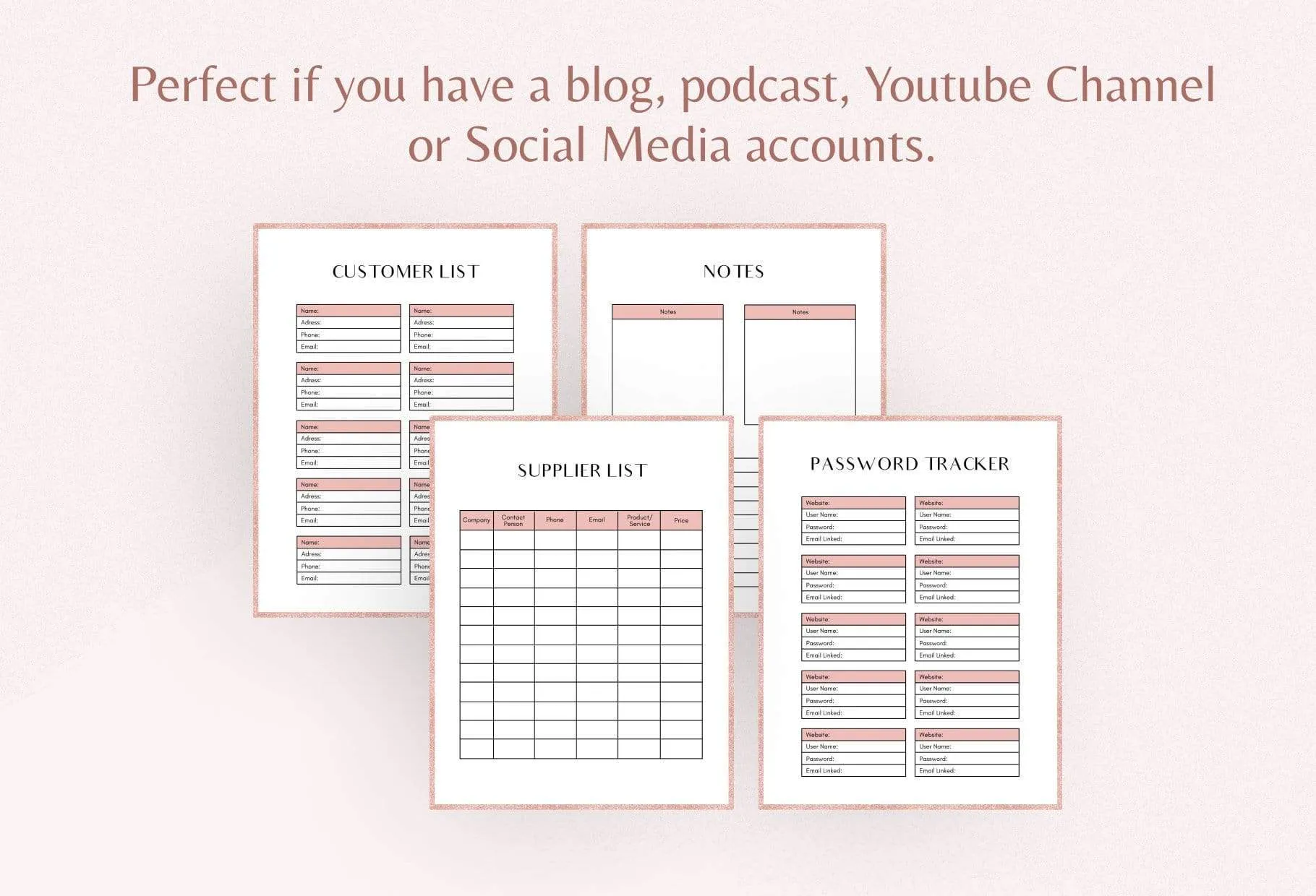 Form and Data Plan Printable and Editable Canva Planner Template