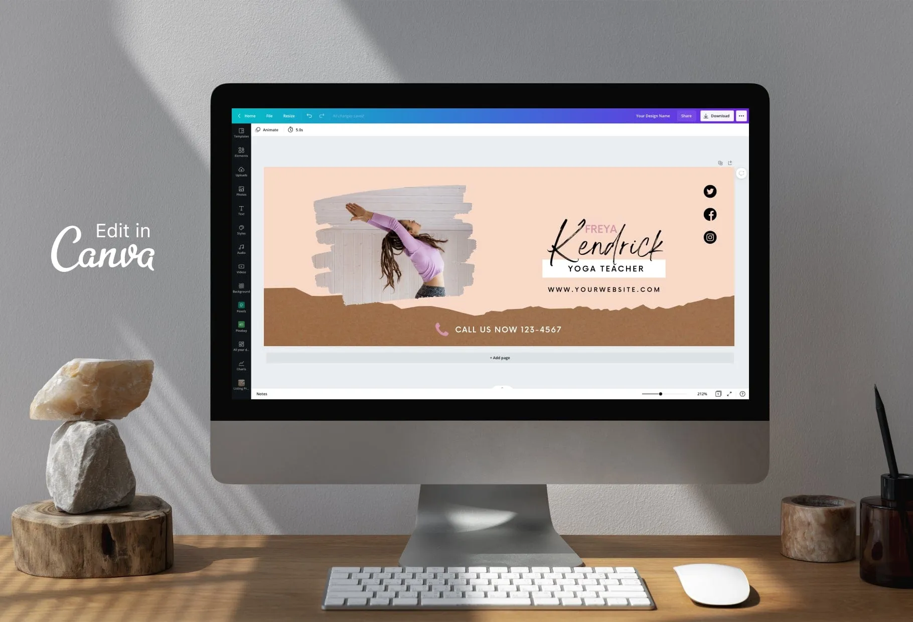 Freya Facebook Cover Canva Template