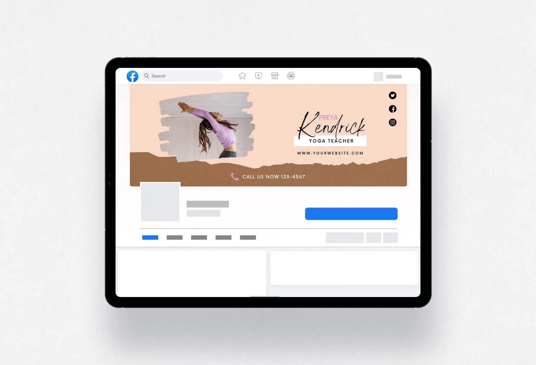 Freya Facebook Cover Canva Template