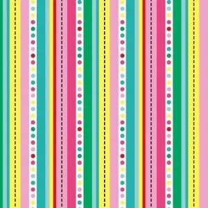 Frosty Flamingo Stripe in Multi by Laura Berringer for Marcus Fabrics
