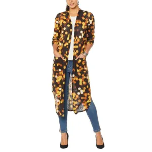 G by Giuliana Women's Petite Printed Slub Hacci Knit Duster Cardigan