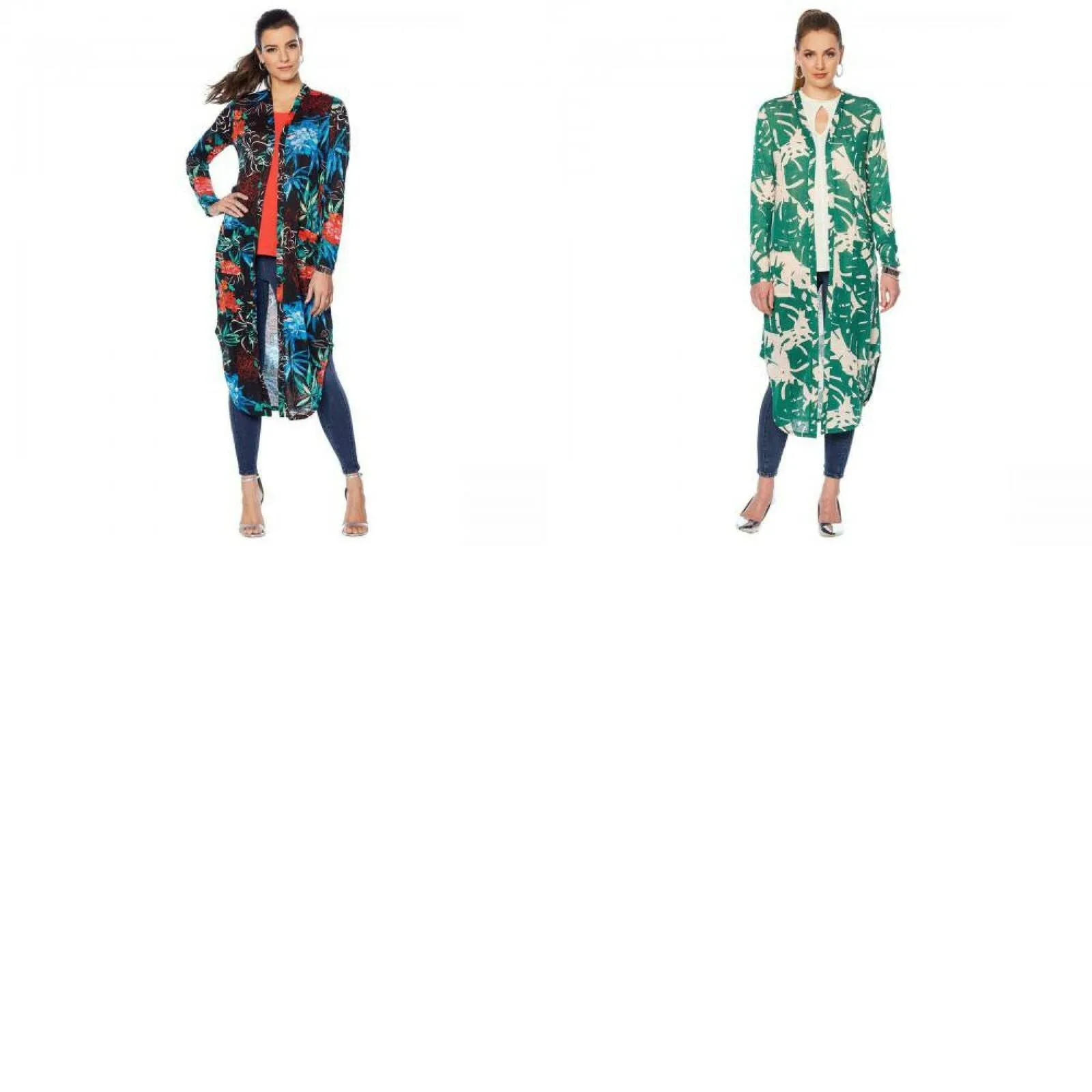 G by Giuliana Women's Printed Hacci Slub Knit Duster Cardigan