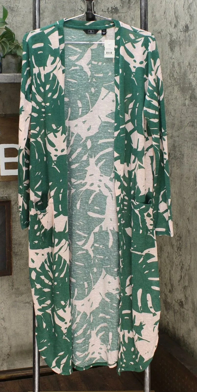 G by Giuliana Women's Printed Hacci Slub Knit Duster Cardigan
