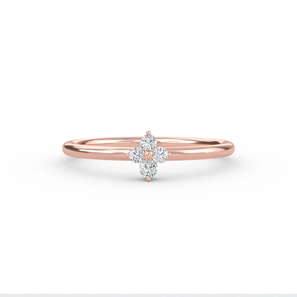 Gold Flower Diamond Ring
