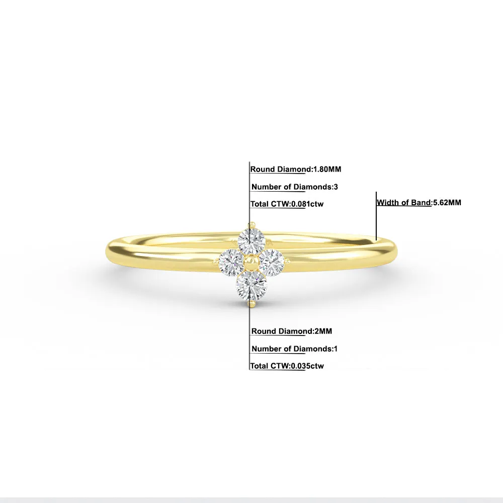 Gold Flower Diamond Ring