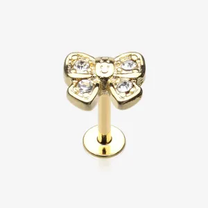 Golden Dainty Bow-Tie Top Steel Labret