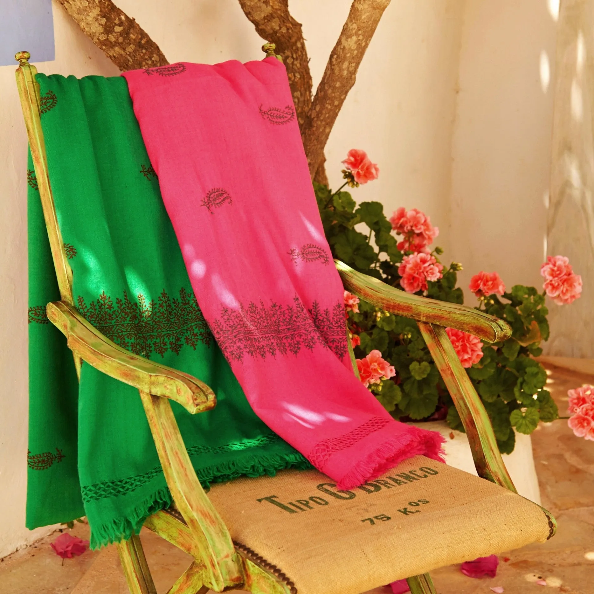 Hand Embroidered Kashmiri Blankets