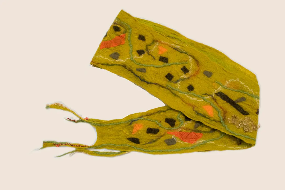 Hand Felted Layered Merino Scarf